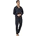 LNFINTDO Herren Schlafanzug Lang Zweiteiliger Pyjama Set mit Tasche Langarm Kariert Schlafanzüge Männer mit Knöpfen Nachtwäsche Loungewear Sleepwear