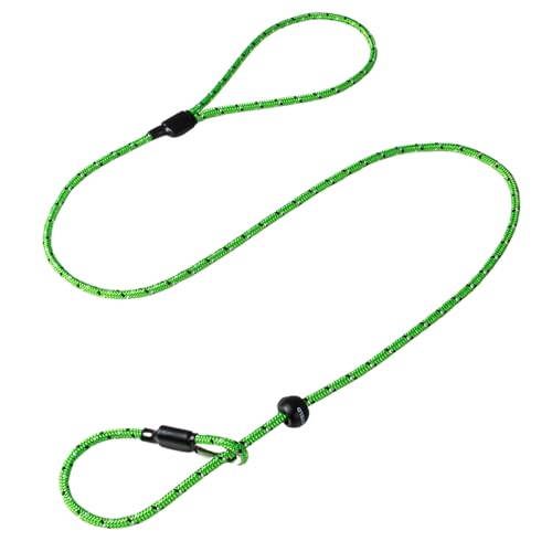 Dog & Field Pro Trialler Slip Lead for Dogs Blue 1.2m / 4ft Rope Slip Lead with Push Button Stopper Easy Slip-On Dog Training Lead No Collar or Harness Needed (Lime Green)