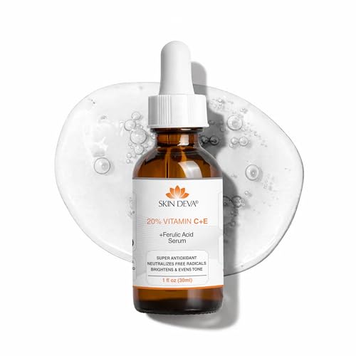 Skin Deva 20% Vitamin C Serum Anti Aging Face Serum with Hyaluronic Acid & Vitamin E – Brightening Formula for Improving Appearance of Dark Spots, Fine Lines & Wrinkles – All Skin Types, 1 fl oz