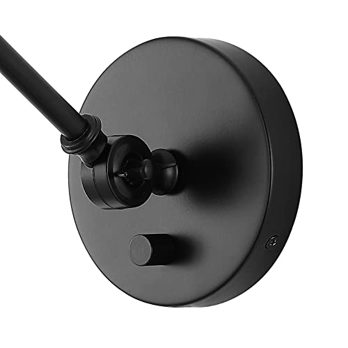Image of JONATHAN Y 8 inch Oil Rubbed Bronze Adjustable LED Wall Sconce, Plug-in Wall Lamp with Dimmer Switch, Clear Glass Shade for Bedroom Living Room Kitchen, LED Bulb Included (JYL7575A-SET2)