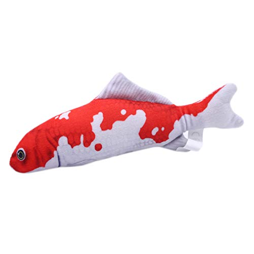 Yunzee Pet Toys Cute Simulation Koi Fish Pillow Plush Cat and Dog Toy Doll for Your Cat Chew Colourful Cotton Cartoon Cute Fish,#4