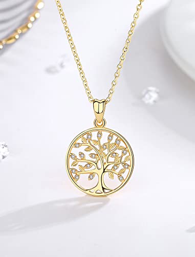 AEONSLOVE Tree of Life Necklace 925 Sterling Silver, Family Tree of Life Pendants Jewelry Gifts for Women Wife Mother, 18 Inch Chain2