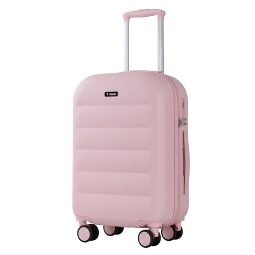 T-LOVENDO.ES Maleta de Viaje Cabina Trolley 20” (40L). Equipaje de Mano. 4 Ruedas Dobles. 57x37x23cm. Material ABS Semirigida. Cerradura o Candado TSA con combinación numérica. Asa telescópica. Rosa