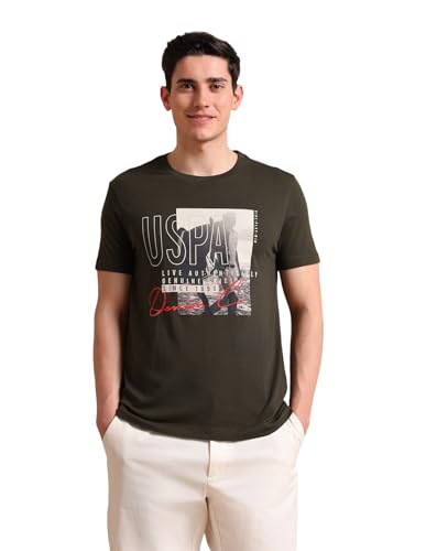 Image of U.S. Polo ASSN. Brand Printed Cotton T-Shirts for Men - Breathable & Comfortable, Half Sleeves Mens Casual T Shirts
