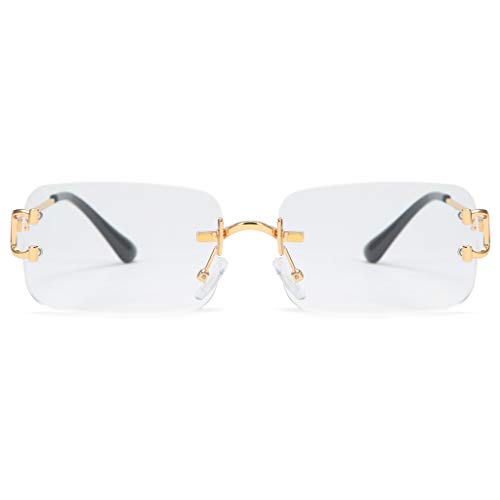 kachawoo Metal Rectangular Gradient Lens Sunglasses Rimless Sun Glasses for Women Frameless2