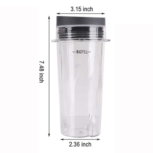 2 Piezas Taza de 16 oz con Cuatro Tapas para Licuadora miniatura 2