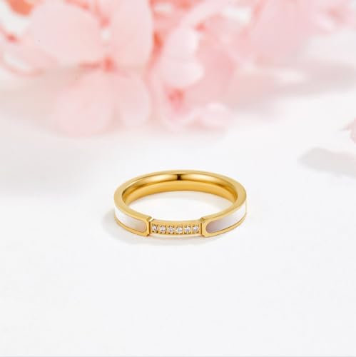 Gold Rings For Women, Stainless Steel Gold Plated Stackable Statement Engagement Wedding Non Tarnish Cubic Zirconia Jewelry Promise Gift4