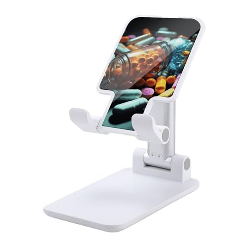 Support de téléphone portable pliable bureau smartphone réglable blanc