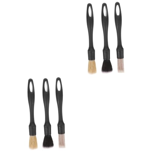 Didiseaon 2 Juegos Herramientas De Limpieza Interior del Coche. Accesorios Auto Motocicleta Centro Polaco Kit De Detalles De Vehículos Kit Detallado Cepillo De Limpieza De Coche Black Cerdas
