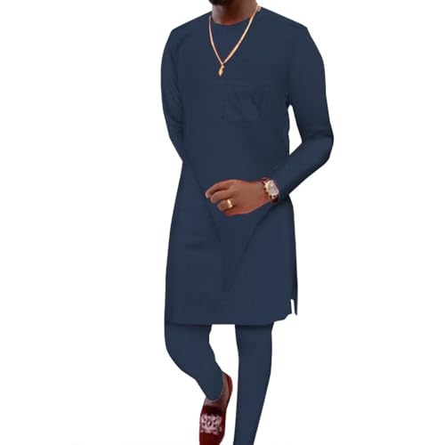 African Traditional Clothes for Men Dashiki Suit Long Sleeve African Mens Outfit 2 Piece Nigerian Clothes for Party