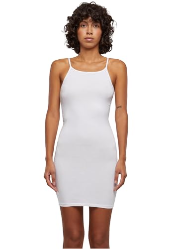 Urban Classics Ladies Stretch Jersey Bodycon Dress Donna Miniabito Bianco S 95% Cotone, 5% elasthane