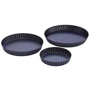 3 Pieces Non-stick Tart Pan Pie Pizza Pan Round Baking Quiche Pan Removable Loose Bottom 6/8/9 Inch Bakeware Tools