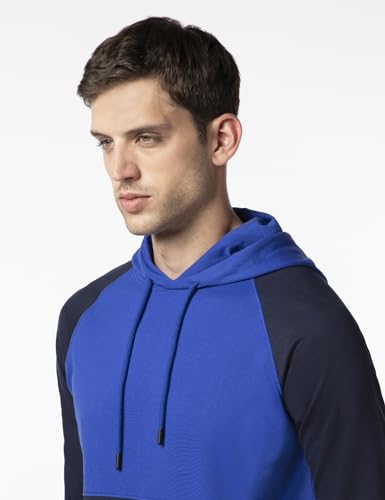 Image of FYLTR Men's Colourblock Hoodie & Jogger Casual Terry Cotton Blend Co-ord Set - Winter Co-ord set for Men | Utility Side Pockets | Full Sleeve | Tracksuit