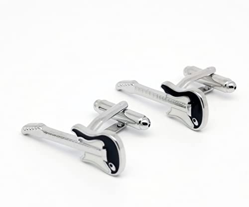 Mancuernillas de guitarra eléctrica para camisa de hombre miniatura 3