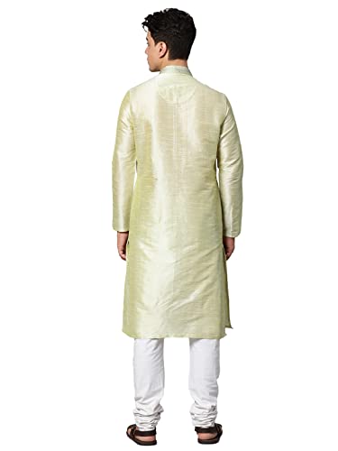 Image of Manthan Mens Full Sleeves Striped Blended Cotton Kurta