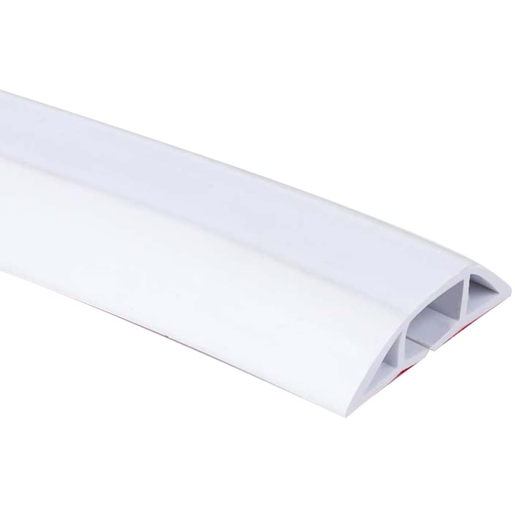 Copertura del cavo del pavimento durevole gestione del cavo del pavimento del balcone, copertura trapezoidale facile da tagliare in morbido PVC per pavimento, cavità del cavo: 1,4 x 0,7 cm (colore