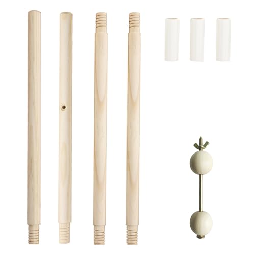 GJD Teepee Pole and Stabilizer Kit, Teepee Replacement Pole Natural Pine Wood, Anti-Collapse Teepee Stabilizer, Teepee Tent Replacement Pole Replacement Wood Pole for Teepee Tent