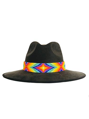 Consejos y comparativas para Comprar Toquillas comprados en linea. 32 Sombrero negro de gamuza con toquilla de Arte Huichol