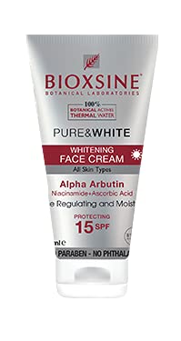 Face cream, whitening, all skin types, clinically tested, 15spf protecting, tone regulating and moisture (lighter skin after 8 weeks)