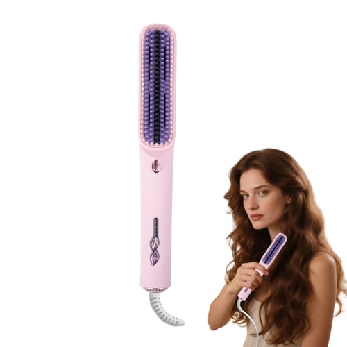 Cepillo Alisador para Cabello - Cepillo Iónico para Cabello Rizado - Diseño Seguro Anti Quemaduras Para Viajes y Uso Diario