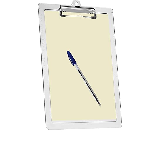 Prancheta Ofício Universal c/2 Réguas Laterais, Prendedor Metálico Wire Clip, Acrimet, (Cor Cristal)