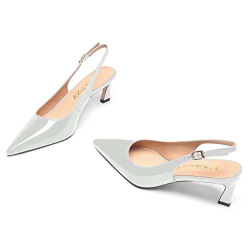 FOGEENA Womens Solid Patent Pointed Toe Dating Ankle Strap Casual Buckle Kitten Leather Low Heel Pumps Shoes 2 Inch4