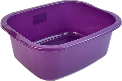 oceanevo® 11 Litres Rectangular Washing Up Bowl Purple Basin Mixing Sink Tidy Organizer Large Plastic Kitchen Portable Dish Washtub (Purple)