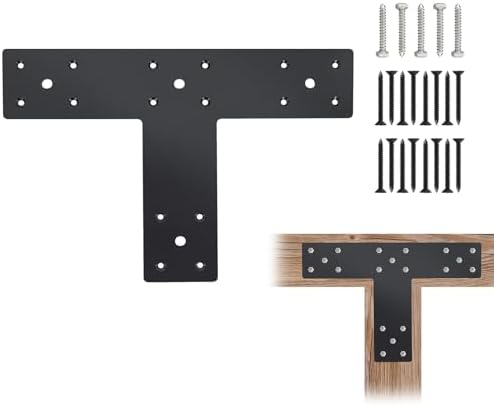 Sihnman 14x8.5 Inch T-Shaped Steel Flat Bracket – Powder Coated For Truss Framing (1 Pc)