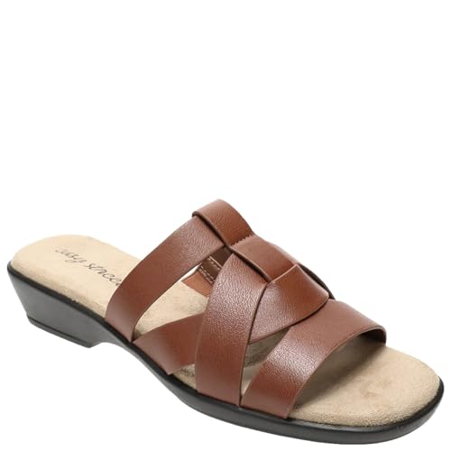 Easy Street Sandália feminina Lakeport Slide, Conhaque, 10 Narrow