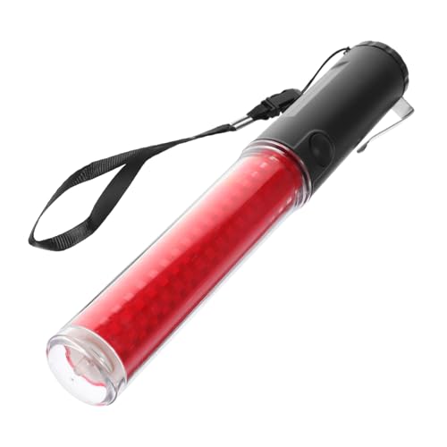 Cabilock 26cm Led Warning Light Stick Hanger for Traffic Control Concert Cheer Reusable Glow Stick for Party Red