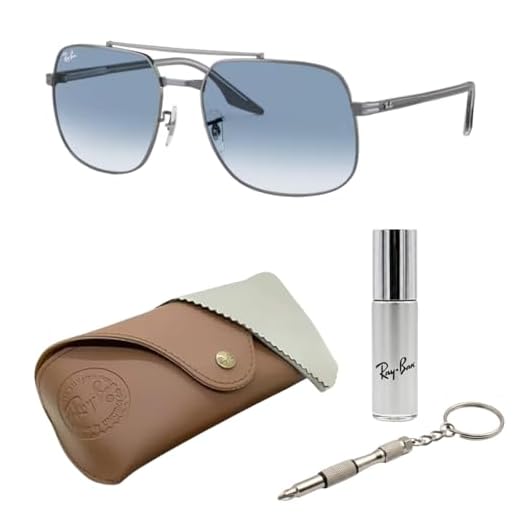 Ray-Ban RB3699 Óculos de sol quadrados para homens e mulheres com kit de óculos - Óculos de sol clássicos atemporais, Armação de bronze polido | Lente azul gradiente, 56 mm