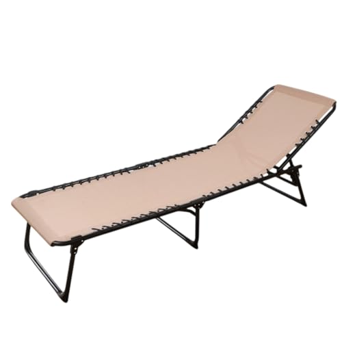 Vttui Tumbona Plegable – Chaise Longue Boca Abajo – Hamaca de Exterior Robusta y Portátil – Silla de Camping y Playa Ajustable para Césped(Color:Caqui)