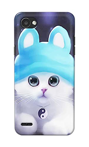 Image of Chinese Cutie Kitten Cat Big Eyes Lovely Girl Ears Hard Back Case Cover for LG Q6 / Q6 Plus / Q6α, M700N, M700A, M700DSK, M700AN Back Cover -(J5) VNS2221