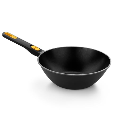 BRA Origen | Wok 28 cm, aluminio fundido, antiadherente, sin PFOA, full induction, apto para todo tipo de cocinas, incluida inducción