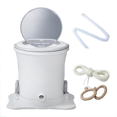 Manual Clothes Spin Dryer 17x15in 17x18.5in Spin Dryer Non-Electric Convenience And Efficiency For RV Apartments Dorms Camping Travel(White,Medium)