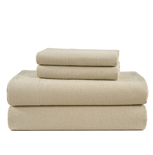 LANE LINEN Cotton Flannel Queen Sheet Set - Brushed for...