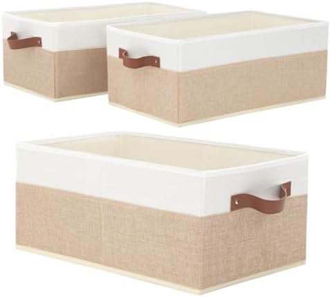Closet Organizer Bins 3 Pack, Large Storage Bins for Shelves, Fol...
