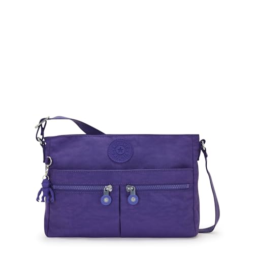 Kipling Women's New Angie Handbag, Lightweight Crossbody, Nylon Travel Bag, Lavender Night
