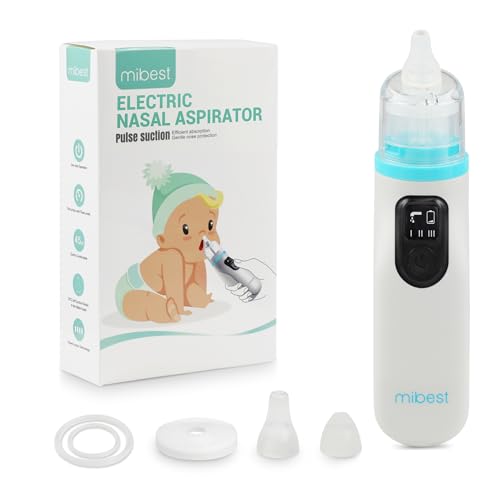 Image of Mibest Nasal Aspirator for Baby - Electric Nose Suction for Baby - Booger Sucker for Toddlers - Electric Baby Nose Sucker with Anti-Backflow Patent - Ergonomic & Quiet - Waterproof Baby Nose Cleaner