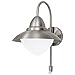 Produktbild EGLO Außen-Wandlampe Sidney, 1 flammige Außenleuchte, Sensor-Wandleuchte aus Edelstahl, Glas: Weiß, opal-matt, Silber, E27 Fassung, inkl. Bewegungsmelder, IP44