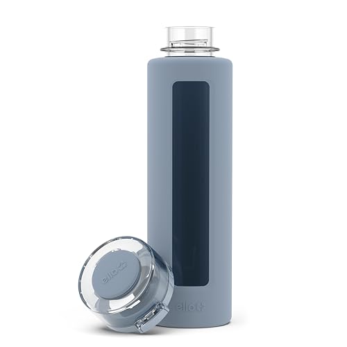 Ello Syndicate Glass Water Bottle with One-Touch Flip Lid and Protective Silicone Sleeve and Carry Loop, BPA Free, Dishwasher Safe,20oz - Image 6