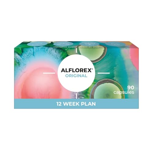 Alflorex Original 12 Week Plan - Daily Gut Health Supplement with Unique Bifidobacterium Longum Bacteria Strain 35624 - Bacterial Cultures - 90 Capsules