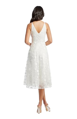 Image of Dress the Population Women's Elisa Sleeveless Plunge Neckline Fit and Flare Midi Dress