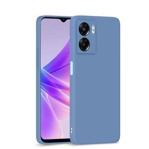Image of Outlouders Back Cover for Oppo K10 5G | Camera Protection | Durable Soft Matte Silicone Bumper Case (Aqua Blue)