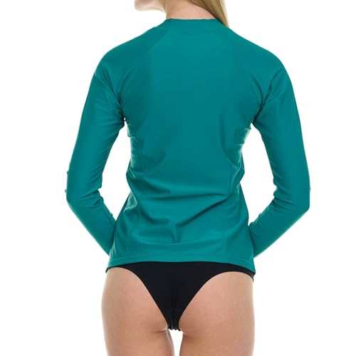 Image of Hurley Rash Guard for Women Full Zip, Zip Up Long Sleeve Swim Shirts for Women, Surfing Top UPF 50+ SPF Sun & UV Protection