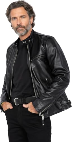 Schott NYC Herren Lederjacke Lc940D, Gr. S, Schwarz - Black