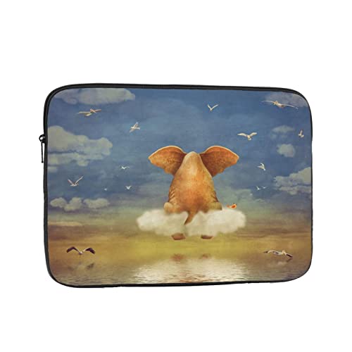 空の雲に座ってる悲しい象 ノートパソコンケース 12 inch インチ ラップトップスリーブ PCケース スリーブケース インナーケース 耐衝撃 耐水性 通勤 通学 かわいい 保護ケース/ノートブック/タブレット