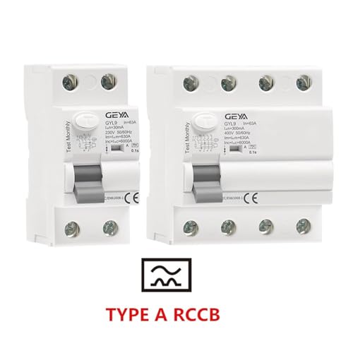 Disjoncteur de fuite Type A 2 pôles 63A 30mA interrupteur differentiel