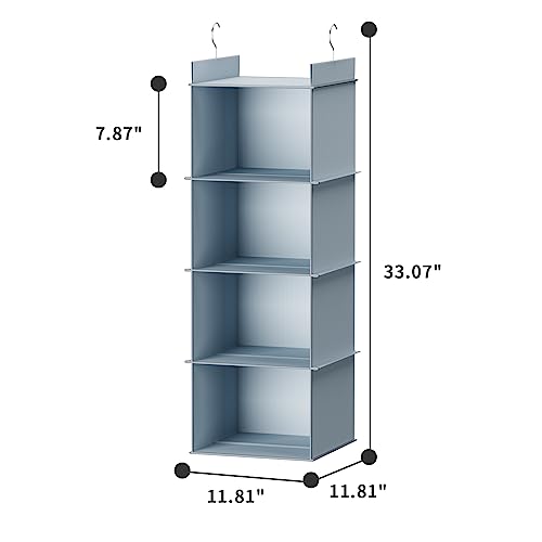 YOUDENOVA Hanging Closet Organizer, 4-Shelf Closet Hanging Shelves, Grey - Image 4