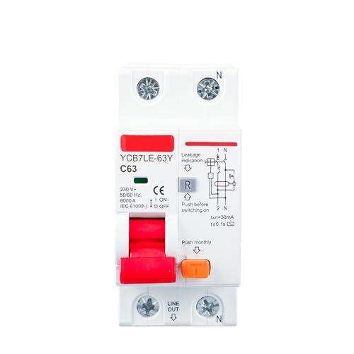Disjoncteur différentiel 20A 230V avec protection fuite et surintensité